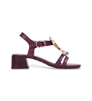 Hispanitas para mujer. HV264836 Sandalias Tulipan rojo (36), Piel, 3 a 5cm, Hebilla, Casual, Burdeos