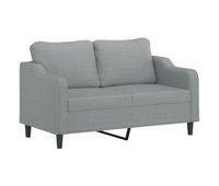 vidaxl sofa de 2 plazas de tela gris claro 140 cm