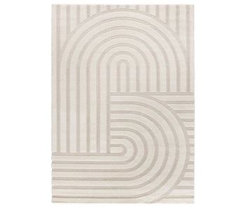 Alfombra con relieve de estilo escandinavo en blanco snowy, 80x150 cm - atticgo