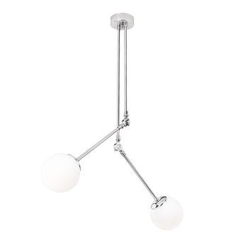 Lámpara De Techo Cambaz-3451 Blanco Cromado Metal Vidrio 100x15x110 Cm