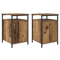 armario de noche 2 uds madera vieja 40 x 42 x 60cm vidaxl