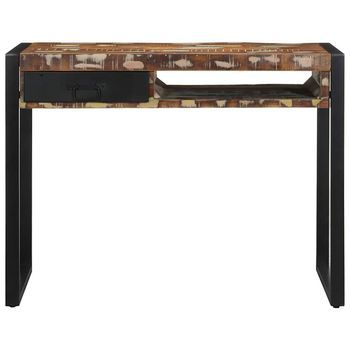 Escritorio | Mesa De Trabajo Madera Maciza Reciclada Multicolor 100x50x75 Cm