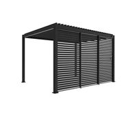 pergola bioclimatica de aluminio 3x4  3 persianas de 130 cm triomphe 3x4 m  accesorios antracita 400x300x250 cm