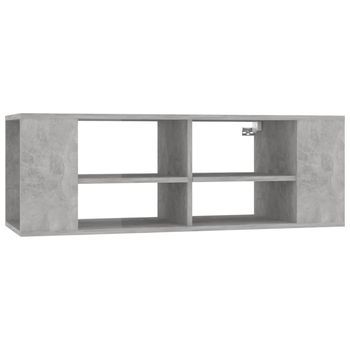 Mueble Pared Tv Madera Contrachapada Gris Hormigón 102x35x35 Cm