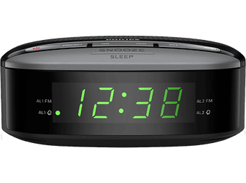 Radio despertador - Philips TAR3305/12, 0.2 W, FM, Pilas, Temporizador, Reloj, Negro