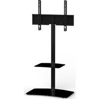 sonorous tall contemporary pl2810-blk 650 mm tv stand with bracket - black black