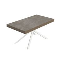 mesa extensible niket gris paloma 160264x90 cm con patas blancas