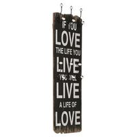 perchero de pared love life con 6 ganchos 120x40 cm vidaxl