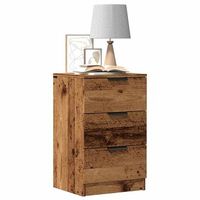 mesitas de noche 2 uds - dormitorio - madera de ingenieria - madera envejecida 40x36x65cm