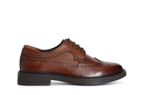 derby hombre de piel con perforaciones inglesas cognac 36