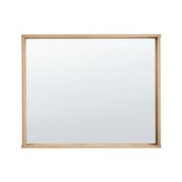 espejo de pared decorativo rectangular moderno 80 x 65 cm marco de tablero de particulas madera clara rosell