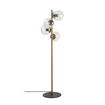 Lámpara De Pie Faze-nt-116 Oro Metal Vidrio 32x32x130 Cm