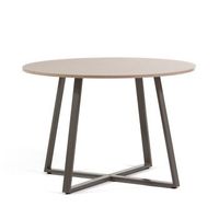 mesa redonda de interior 110 cm con tablero laminado y patas metalicas - damiano