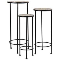 soportes set 3 pzas de mosaico y forja negro