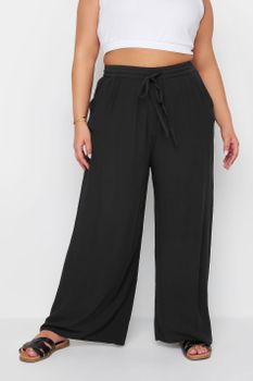 Yours Pantalones Negros En Tejido Transpirable, Mujer Curvy Y Tallas Grandes, Yours