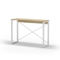 consola 110 cm - roble y blanco