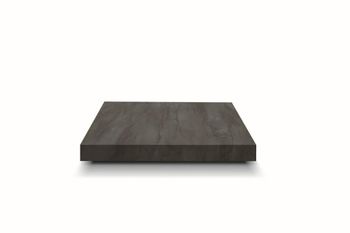 Mesa de centro de madera, acabado acero, base negra,convertible 120x80