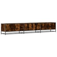 mueble para tv madera de ingenieria roble ahumado 240x35x41 cm vidaxl