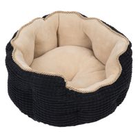 cozy kingdom snuggle bed - black  beige - 45 x 45 x 20 cm l x w x h