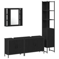 juego de muebles de bano 4 pcs negro madera contrachapada vidaxl