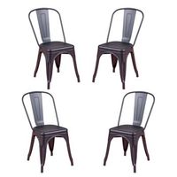 pack de 4 sillas metalicas apilables 44x55x85cm - negro