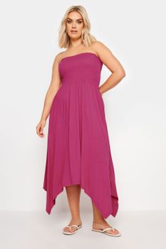 Yours Vestido Rosa Palabra De Honor, Mujer Curvy Y Tallas Grandes, Yours