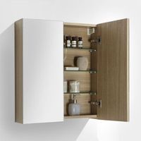 armario espejo bano 60cm montado siena roble claro