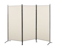 homcom biombo de 3 paneles biombo separador de ambientes 253x50x182 cm divisor de habitacion plegable con 6 pies de metal pantalla de privacidad para oficina dormitorio beige