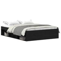 estructura de cama sin colchon roble negro 120x200 cm vidaxl