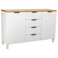 aparador de madera de 4 cajones y 2 puertas 124x40x80