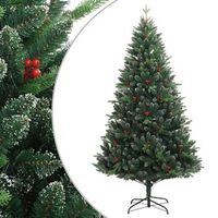 arbol de navidad  decoraciones de navidad artificial con bisagras y frutos rojos 240 cm cfw651629