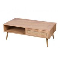 mesa baja alta de roble claro - diseno escandinavo y almacenamiento practico