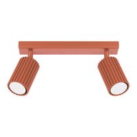 lampara de techo ocre rojo aluminio alt 30 cm