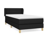 cama box spring con colchon tela negro 90x200 cm rayas horizontales