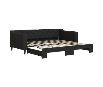 Sofá cama - sofá convertible nido tela negro 90x190 cm