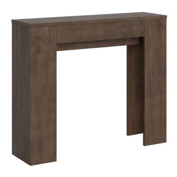 Consola extensible 90x25/181cm efecto madera nogal