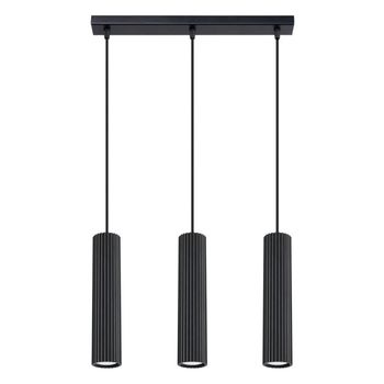 Lámpara colgante moto negro, 3 luces