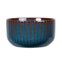 tazon de ceramica azul y marron
