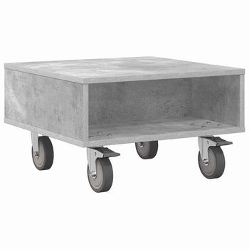 Mesa Lateral Con Ruedas Gris Concreto 50,5 X 50 X 30 Cm Vidaxl