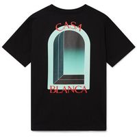 casablanca camiseta larche printed t-shirt noir para mujer