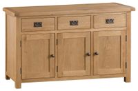 sydney 3 door 3 drawer oak sideboard