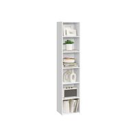 libreria estanteria abierta de varios niveles para sala estudio comedor blanco nube  6 niveles 302a x 1607a cm