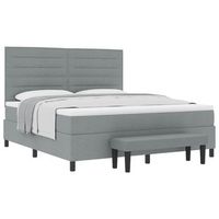 cama tipo box spring con cabecera gris claro 180 x 200 cm tela vidaxl