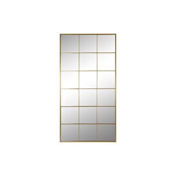 Espejo Hierro Cristal 90x2x180 Ventana Dorado