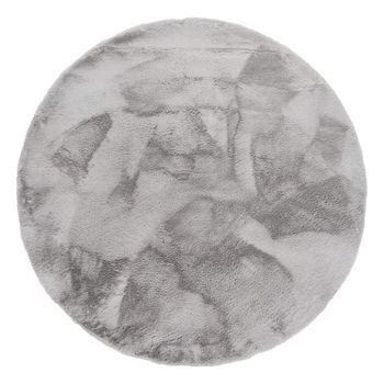 Alfombra de piel Fluffy gris  160 cm redondo