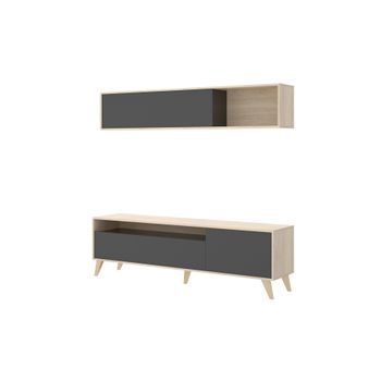 Conjunto Muebles De Salon Barcelona, Cambria Y Grafito 180x51 Cm