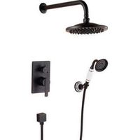 conjunto de ducha empotrada monomando a pared florina negra 20 cm x 20 cm negro