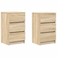 mesillas de noche con 3 cajones 2 uds roble sonoma 39x35x65 cm vidaxl
