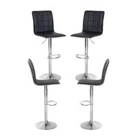 pack 4 taburetes likod de polipiel 116495042 cm - negro