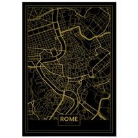 panorama cuadro de aluminio mapa oro de roma 70x100 cm